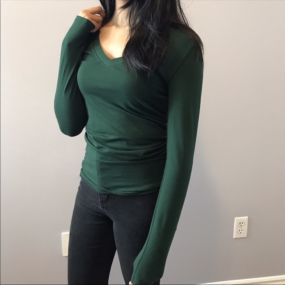 Green V Neck Top